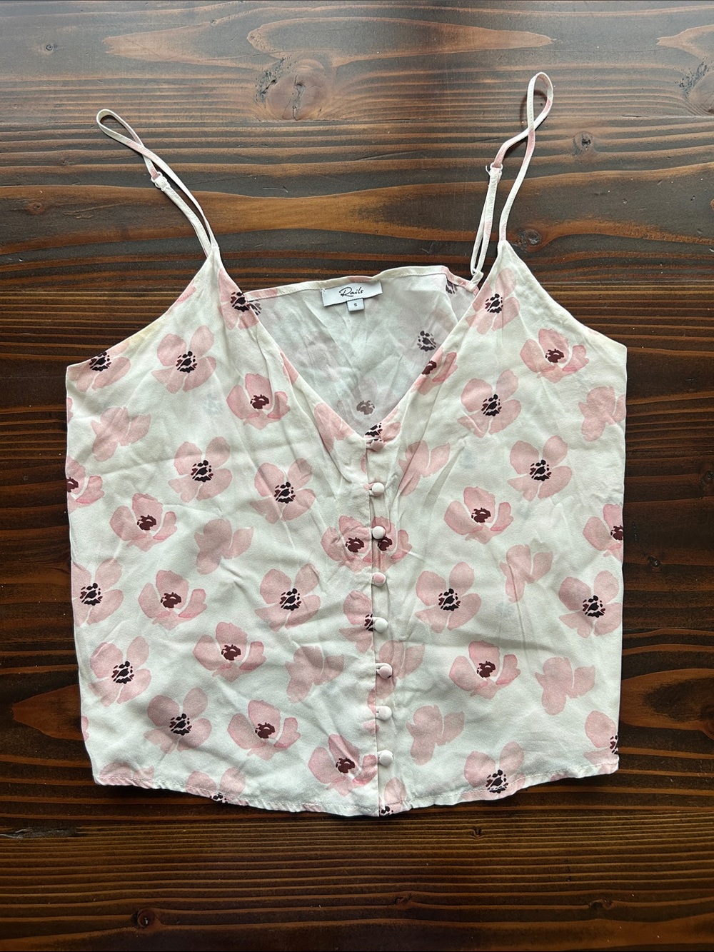 Rails Pink Floral Button-Front Camisole